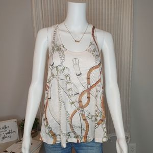 ENTI RACER BACK CHAIN PRINT TANK TOP, M